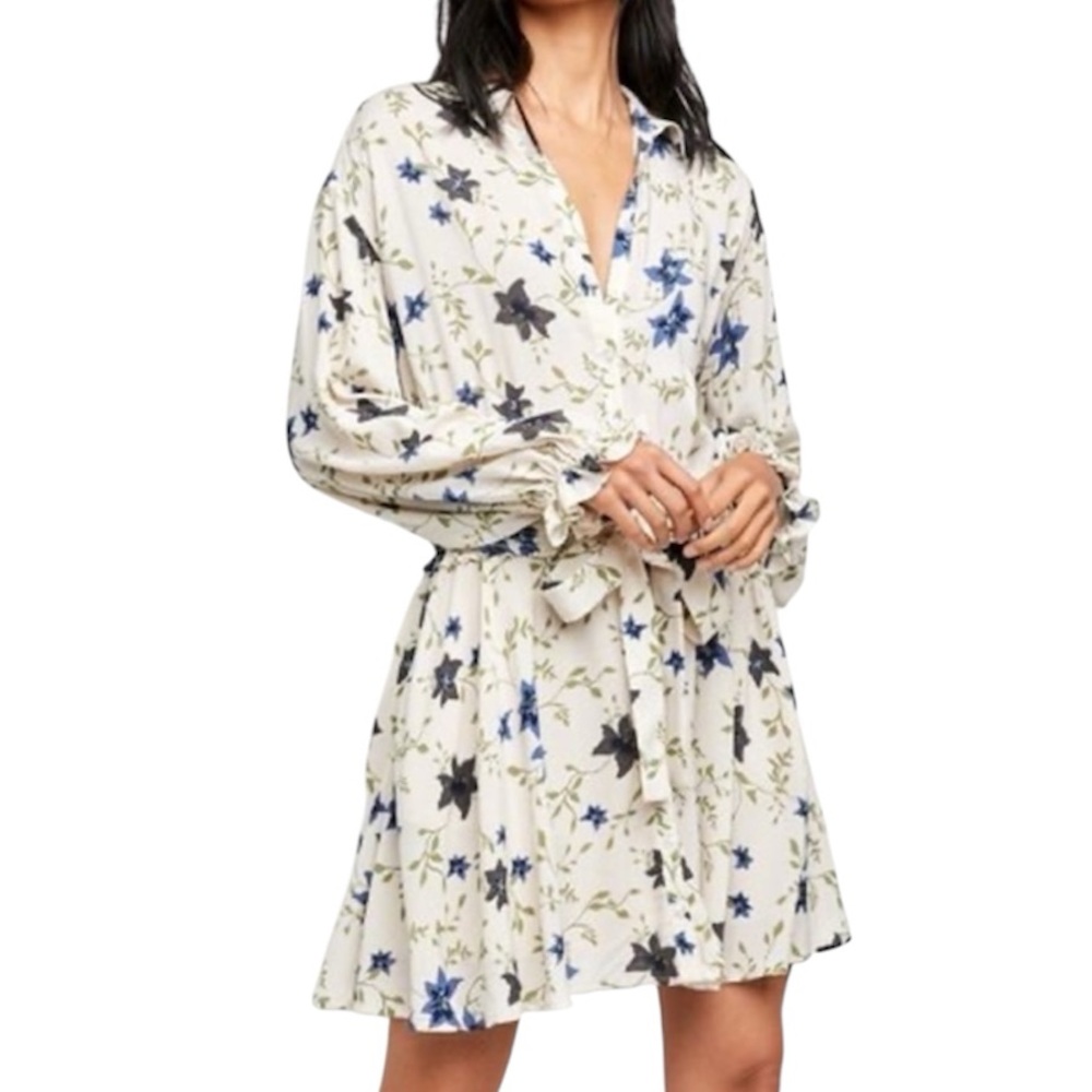Free People Lighten Up Mini Dress Tea Combo floral size L